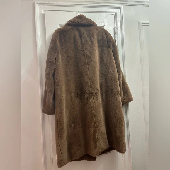Ann Taylor Faux Fur Long Coat in Chocolate Mousse - Picture 5 of 5